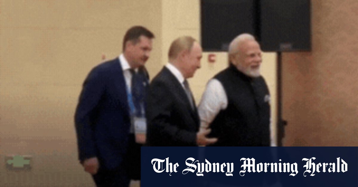 Smiles and clasped hands as Xi, Putin and Modi try to signal unity