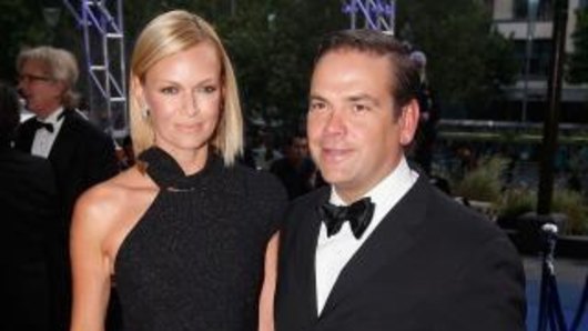 Lachlan Murdoch arrives with Sarah at the annual Keith Murdoch Oration at the State Library of Victoria. 