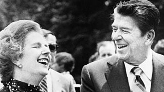 Margaret Thatcher and Ronald Reagan during their time in power.