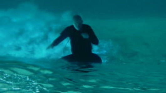 Still image from Shaun Gladwell's video work Pacific Undertow Sequence (Bondi).