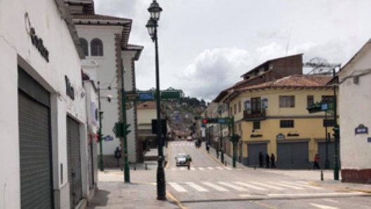 Empty streets in Cusco.