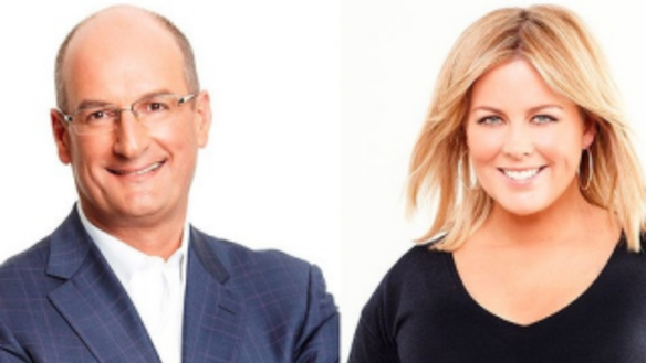 Sitting pretty: David Koch with fellow Sunrise host Samantha Armytage.