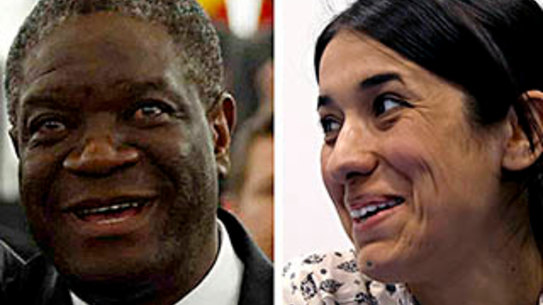 The Nobel Peace Prize awarded to two who fight mass rape