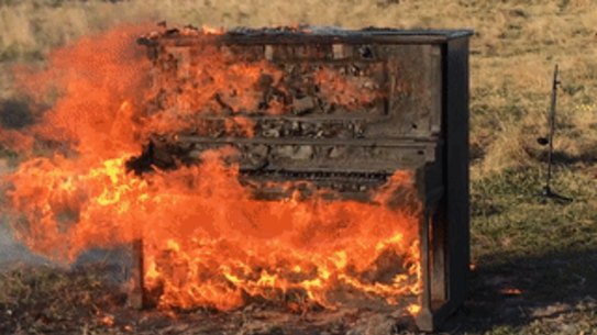 New Zealand composer Annea Lockwood’s Piano Transplants was first performed in the 1960s. Her art comes to Melbourne as part of the Rising Festival. 
Three of Lockwood’s Transplants—Piano Burning, Piano Drowning and Piano Garden will see the grand instrument overwhelmed by plants, submerged by water and consumed by fire.