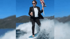 Mark Zuckerberg surfs to celebrate Independence Day.