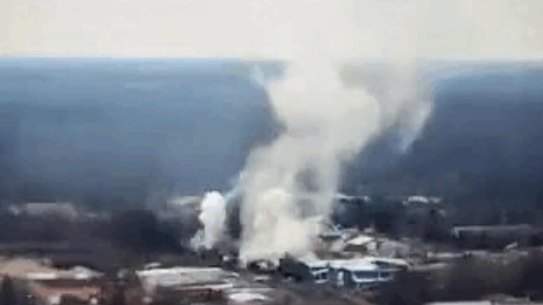 Controlled release of toxic chemicals in East Palestine, Ohio.