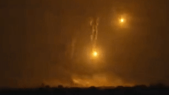 Flares over Gaza City