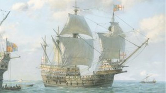 The Mary Rose, a Tudor-era ship from the period in which the wreck found at Tankerton Beach in Britain was built.