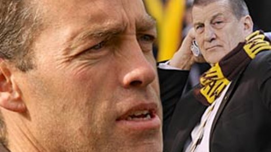 Finish line approaches: Alastair Clarkson and Hawthorn president Jeff Kennett.