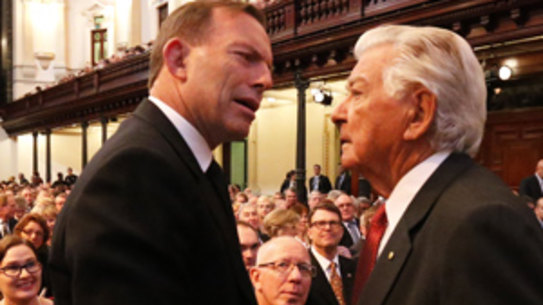 Tony Abbott and Bob Hawke