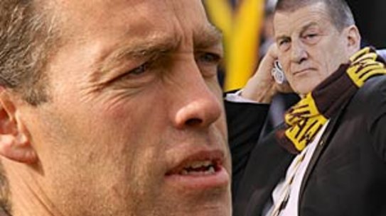 Finish line approaches: Alastair Clarkson and Hawthorn president Jeff Kennett.
