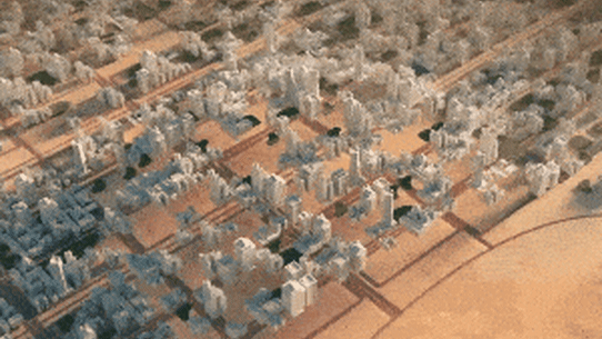 The Line, a city planned
to house up to 9 million
people, is envisaged to stretch 170 kilometres from the Red Sea.