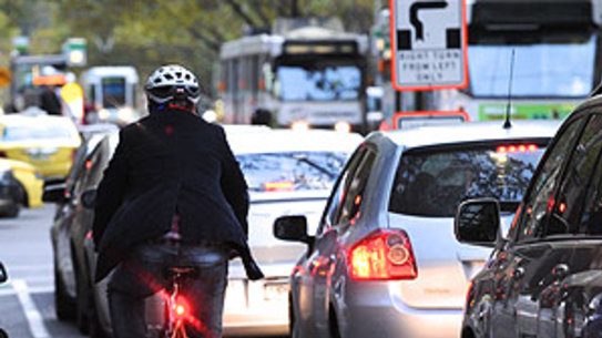 A cyclist in Melbourne.