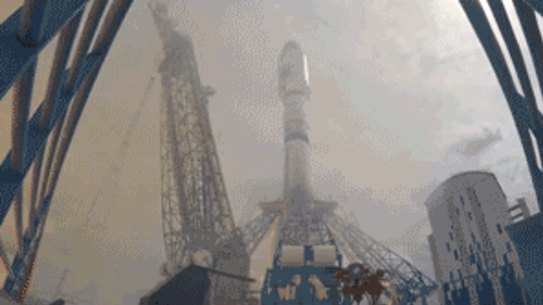 Russian satellite launch from new Vostochny cosmodrome, July 2019.