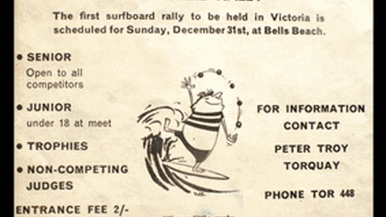 Bells Beach Pro final gif with Australian Crawl’s James Reyne.