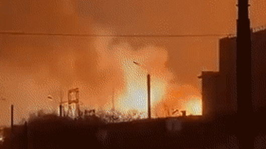 Explosion at the Chelyabinsk Tractor Plant in Russia.