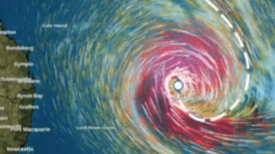Cyclone Gabrielle approaching Norfolk Island