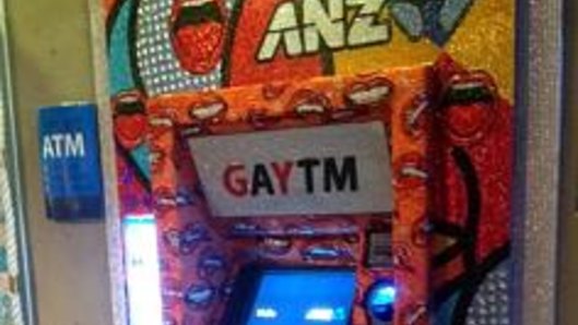 One of ANZ’s ‘GAYTM’ bank machines in downtown Sydney. 