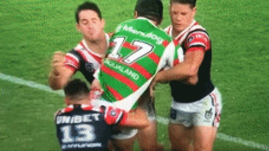 Shaquai Mitchell injures knee in tackle by Victory Radley.