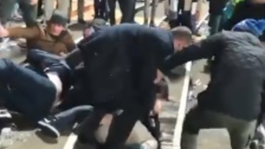 'Absolutely disgusted': Wild brawl erupts after Geelong-Melbourne classic