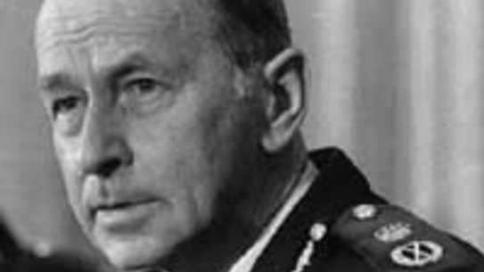 A 1987 picture of Victorian Police Chief Commissioner Mick Miller.