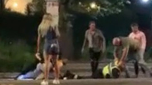 A screenshot taken from mobile phone footage of the alleged assault. 