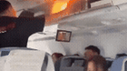 A lithium battery catches fire on an Air China flight en route to South Korea.