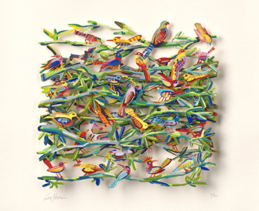 Les œuvres d'art appartenant à Melissa Caddick qui manquent incluent «Exotic Birds» de David Gerstein.