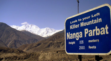 The snow-capped mountain of Nanga Parbat is seen in northern Pakistan.  