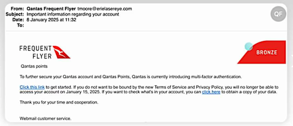 Qantas is using multi-factor authentication for key communication.