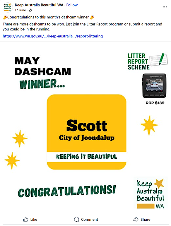 Prizes are used as an incentive for volunteers to report littering. 