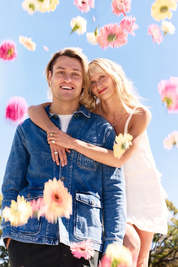 Darcy wears Christian Kimber jacket; Dee wears Lee Mathews dress, own jewellery.