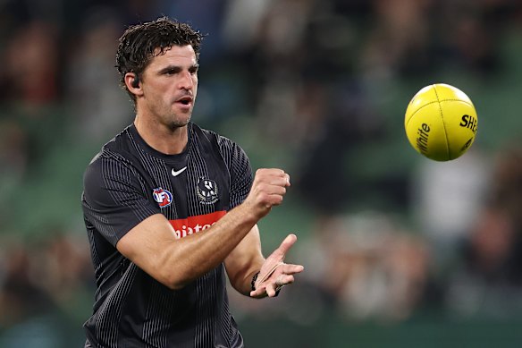Ready to celebrate: Magpies great Scott Pendlebury.