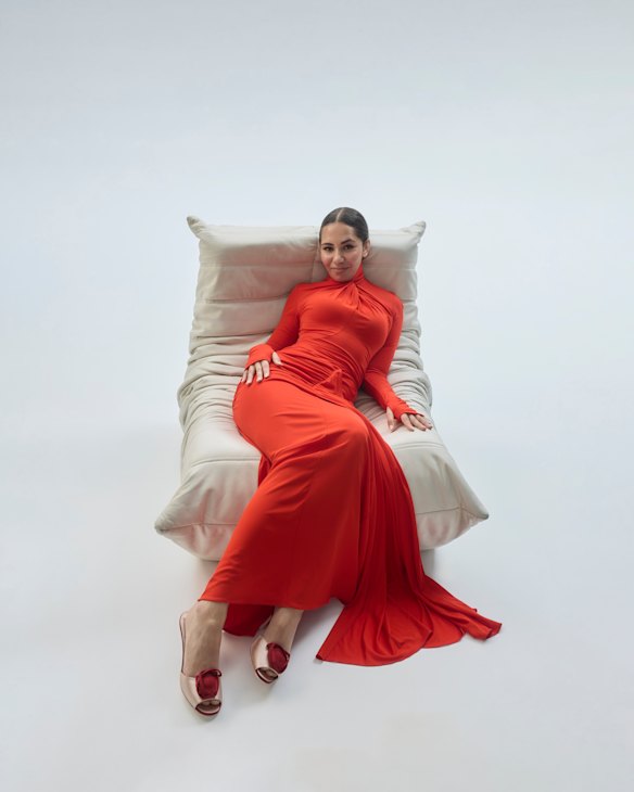 Misha dress. Roger Vivier shoes.