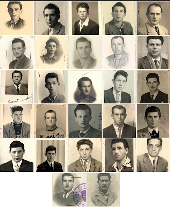 Power to haunt. The portraits of 27 of the 29 young Italian men who died on the Snowy Mountains Scheme.