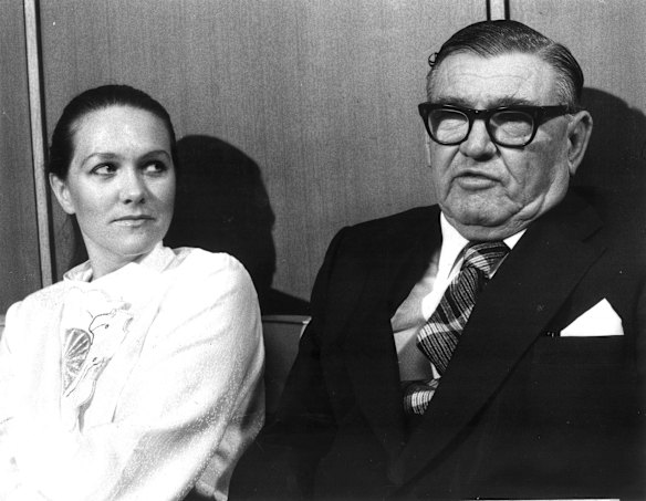 Gina Rinehart with her father, Lang Hancock, in 1982.