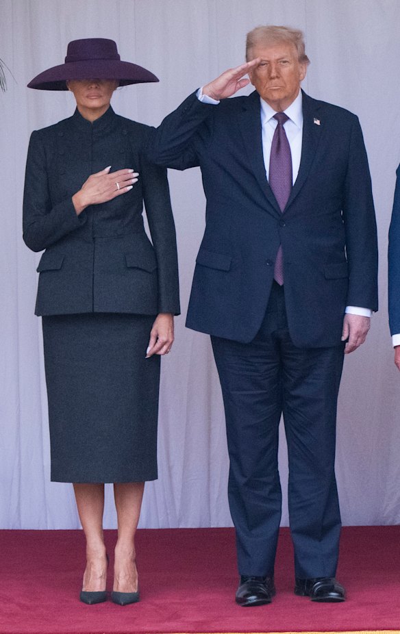 First Lady Melania Trump and President Trump of the US at Windsor Castle.