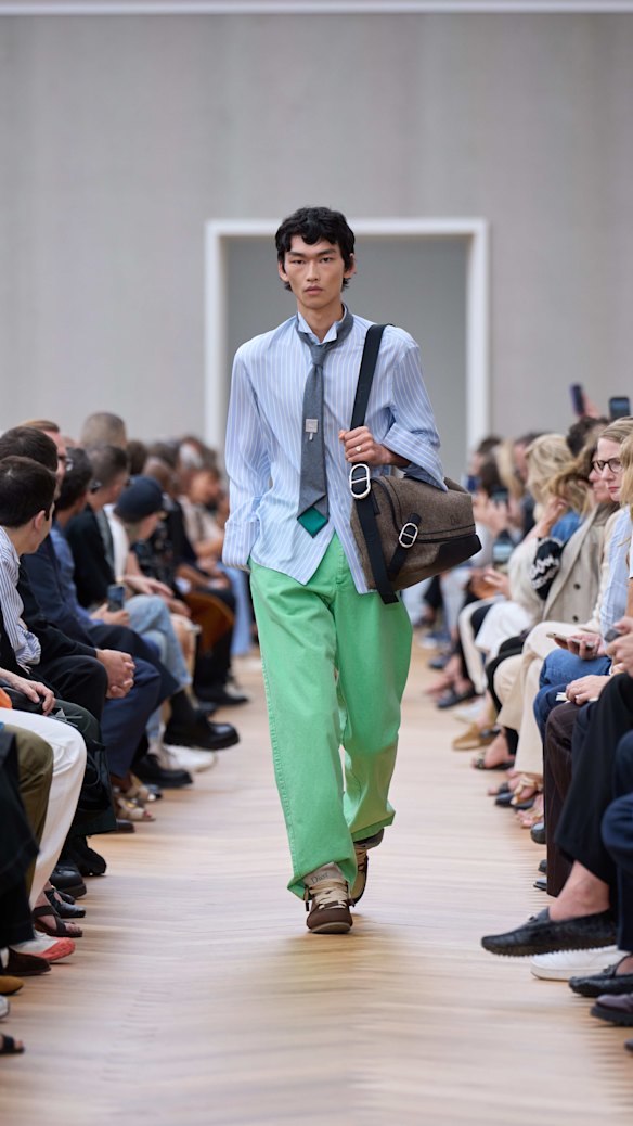 Schoolboy style is in at Dior, spring 2026, menswear collection.