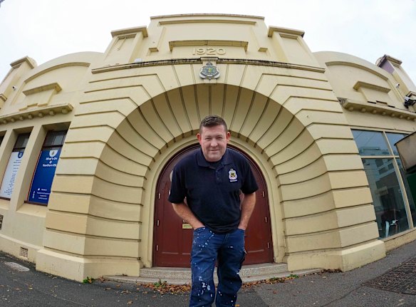 Drew Maddison outside Hawthorn RSL, where members readily admit they’re stuck in the past.