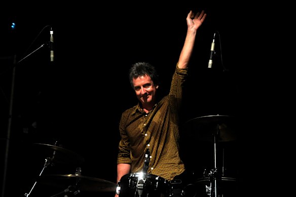 Rob Hirst of Midnight Oil at the drum kit.