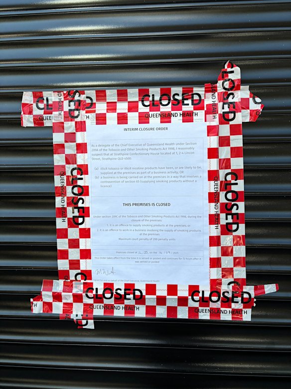 The business was closed for three days under an interim closure order by Queensland Health. 
