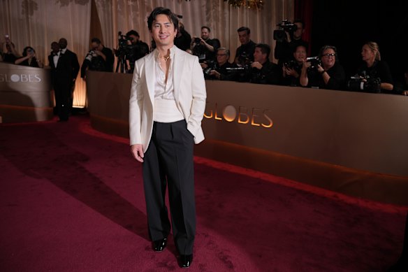 Hudson Williams in Giorgio Armani.