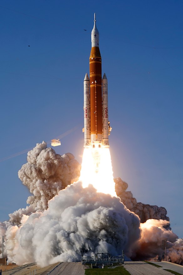NASA’s Artemis II moon rocket lifts off from the Kennedy Space Centre’s Launch Pad 39-B, Wednesday, April 1.