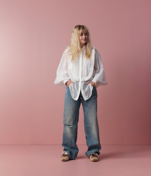 Aje “Perilla” shirt. Zara jeans. Nokwol shoes from The Iconic (worn throughout).