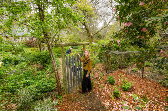 A gate that joins Vardy’s garden with that of her neighbour.