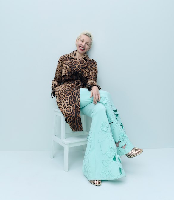 Poppy King’s own coat, Leo Lin pants, Zara shoes. 