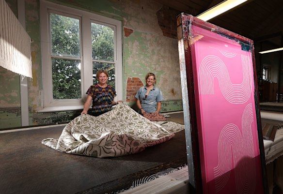 Ink and Spindle directors Caitlin Klooger and Lara Cameron, who see their workspace as a reminder of the women who came before.