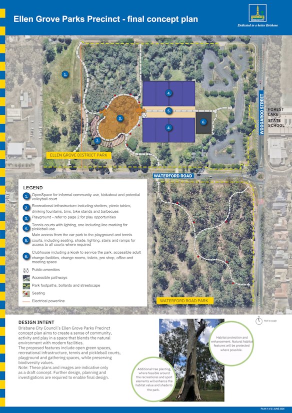 The concept plan for the larger and more comprehensive Ellen Grove District Park.