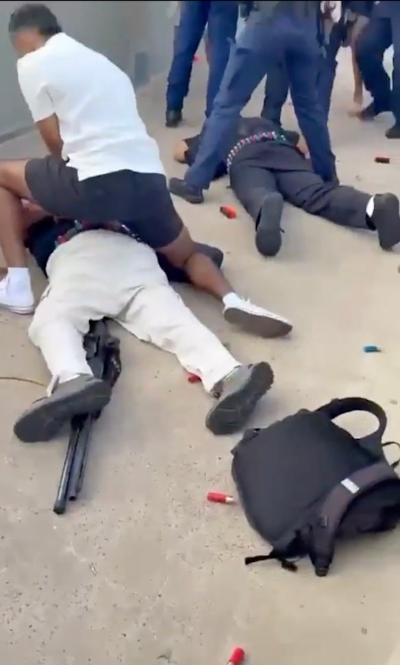 Video captured by eyewitnesses at Bondi Beach shows people performing CPR on two men.