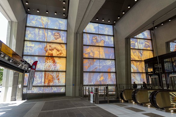 Danie Mellor’s work Forever at State Library station.